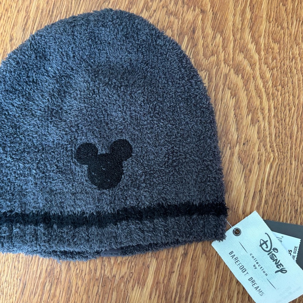 Barefoot Dreams Gray Beanie with Iconic Emblem